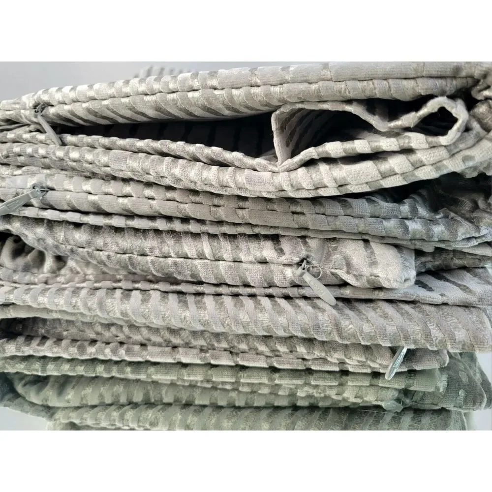 4 Restoration‎ Hardware Ratti Hand-Screened Velvet Pillow Covers Silver